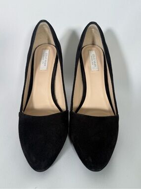 Cole Haan Black Suede Pointed Toe Pumps with Neutral Insole
